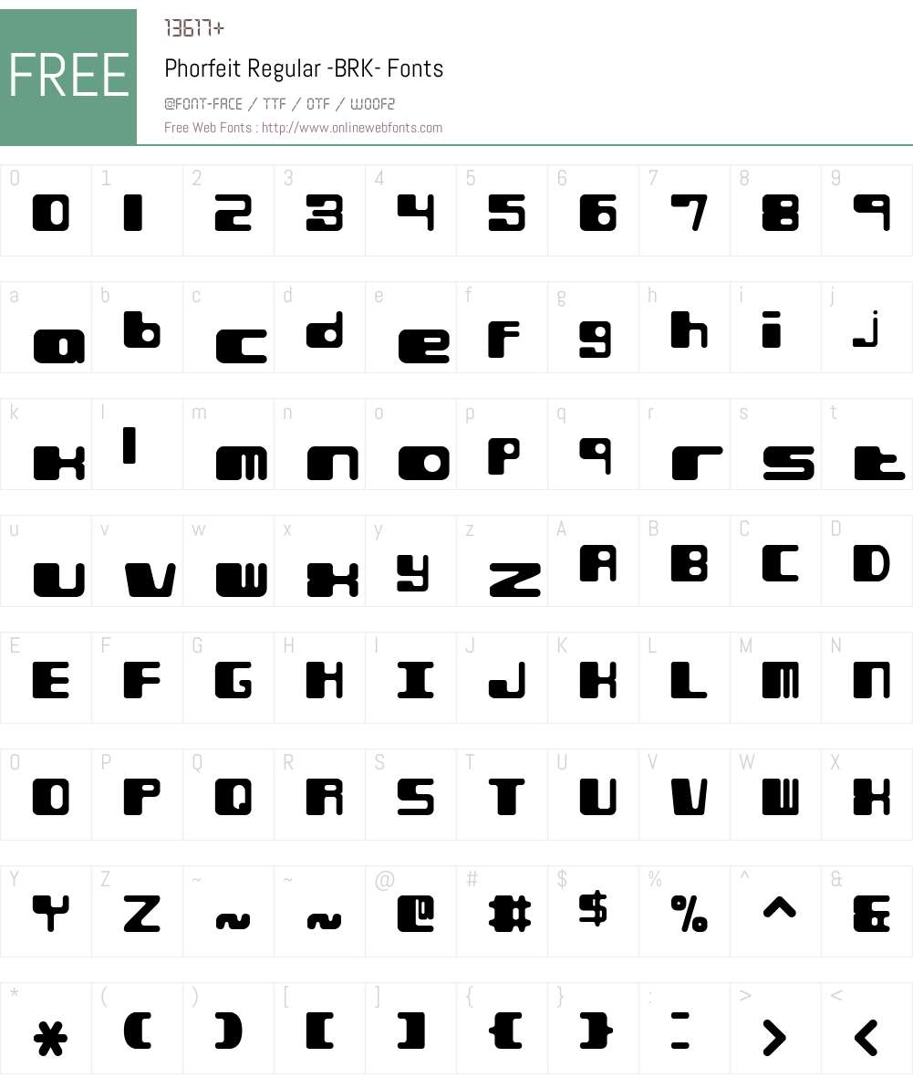Phorfeit Regular (BRK) Font Screenshots