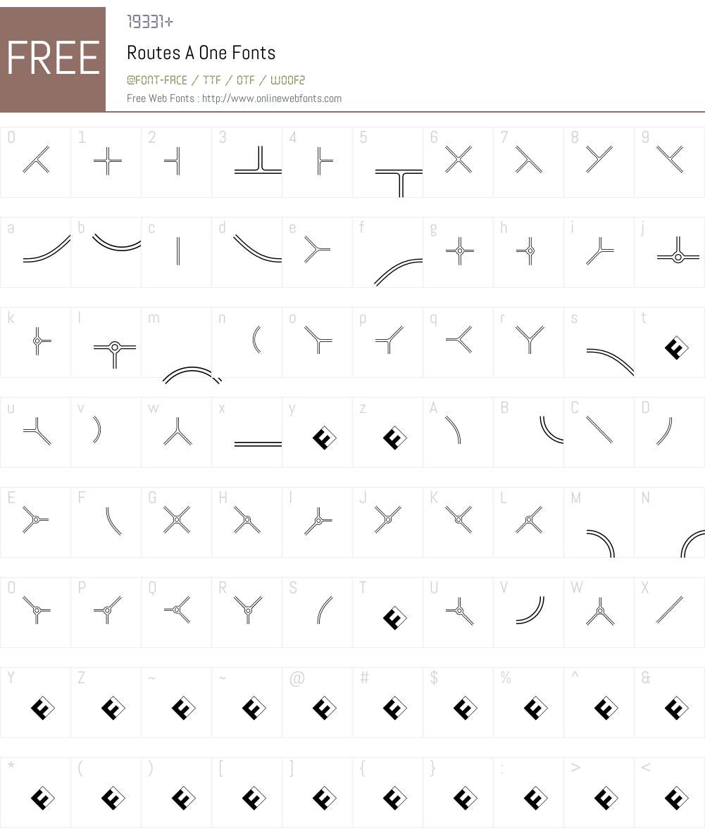 Routes A Font Screenshots