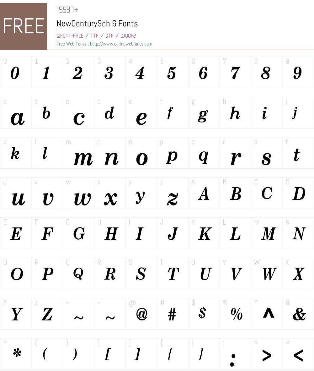 NewCenturySch 6 Font Screenshots