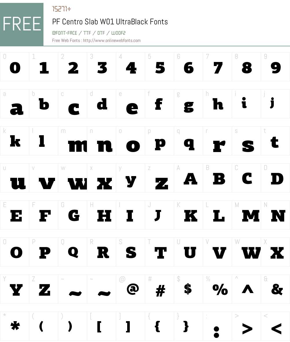 PFCentroSlabW01-UltraBlack Font Screenshots