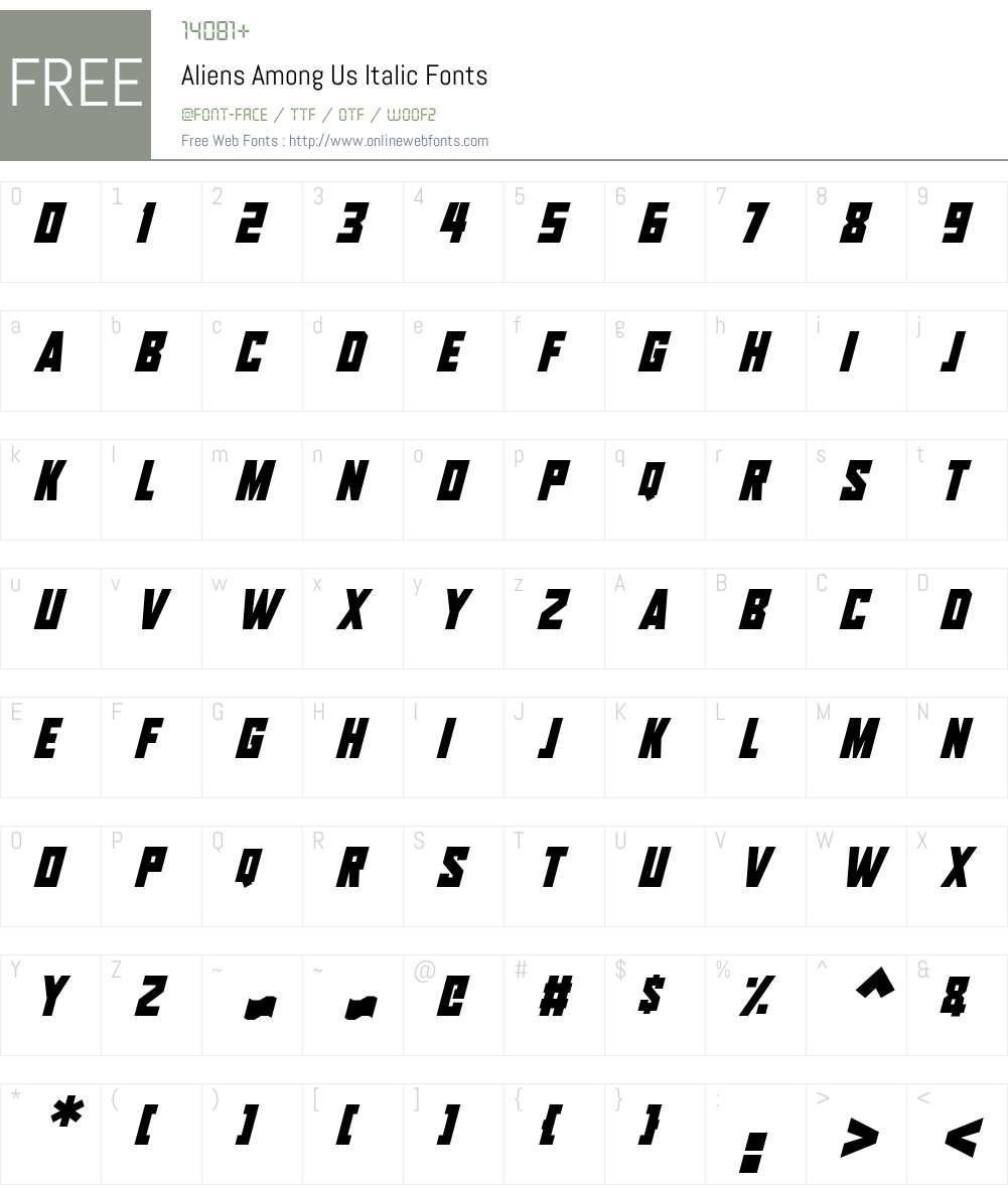 Aliens Among Us Font Screenshots