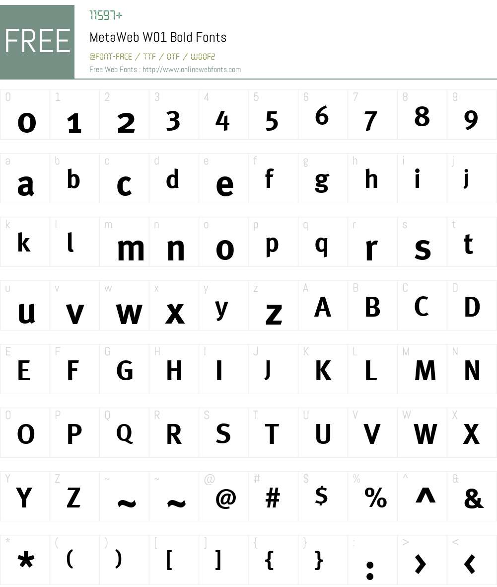 MetaWebW01-Bold Font Screenshots