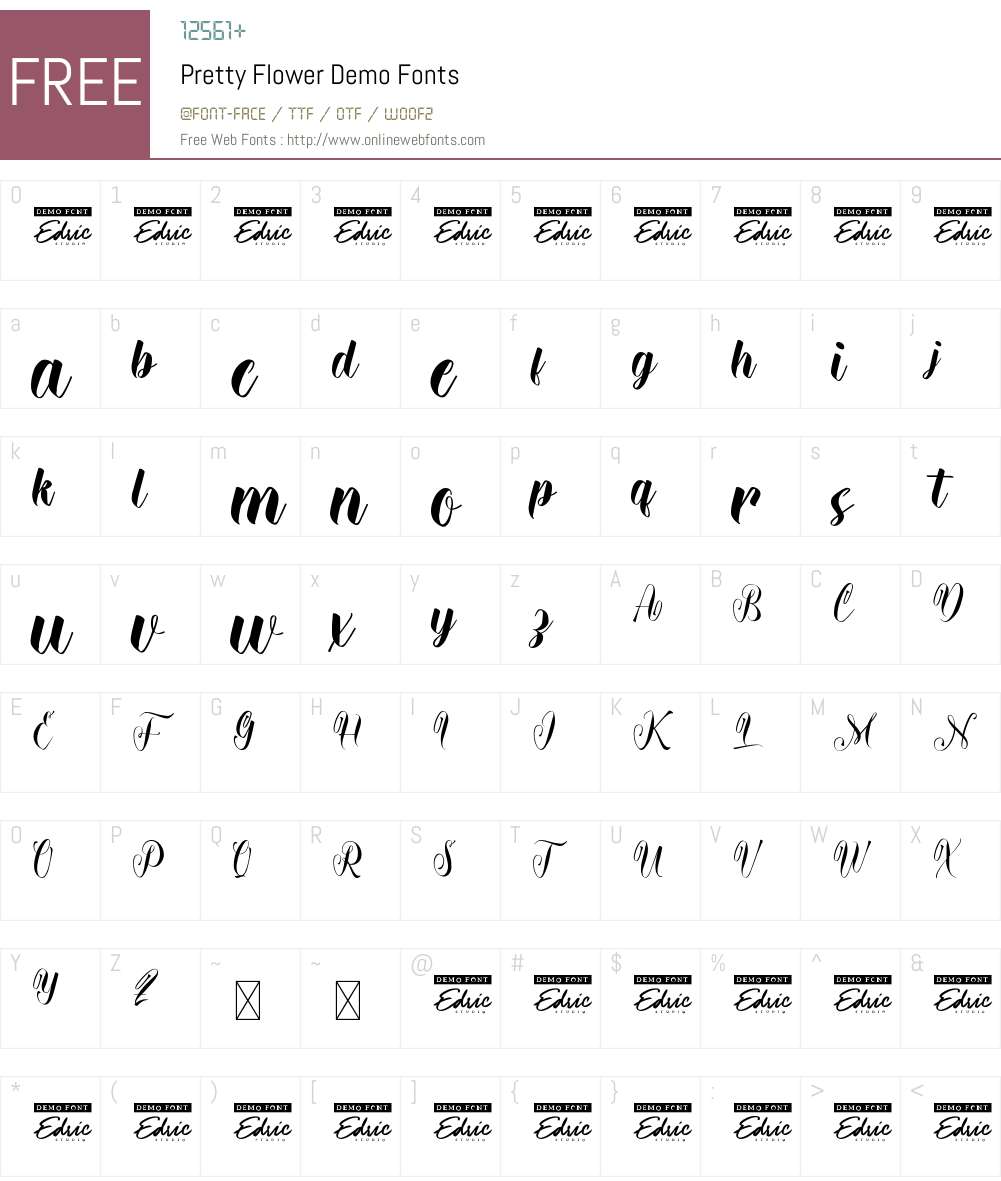 Pretty Flower Demo 1.002;Fontself Maker 3.5.7 Fonts Free Download ...