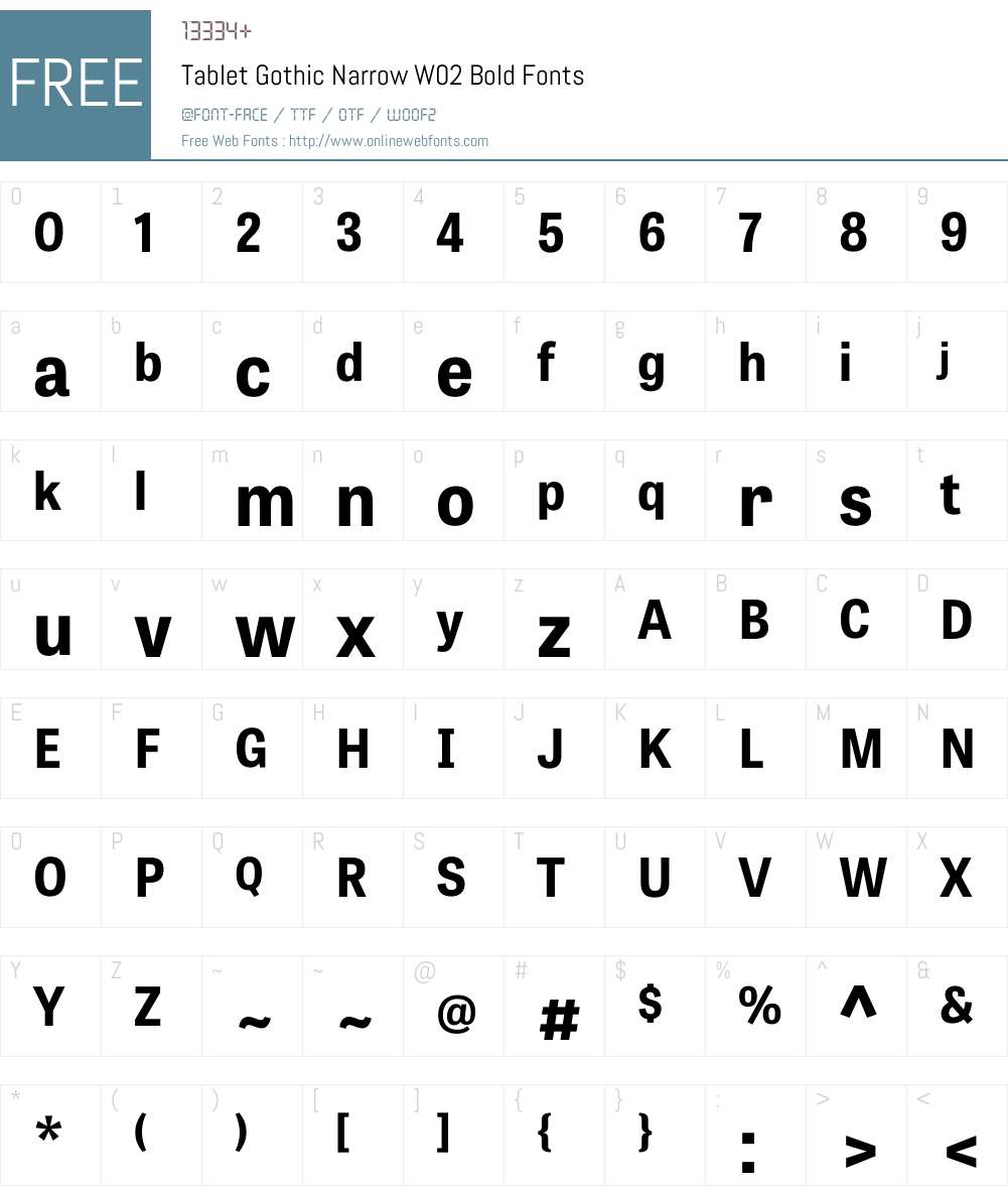 Tablet Gothic Font Screenshots