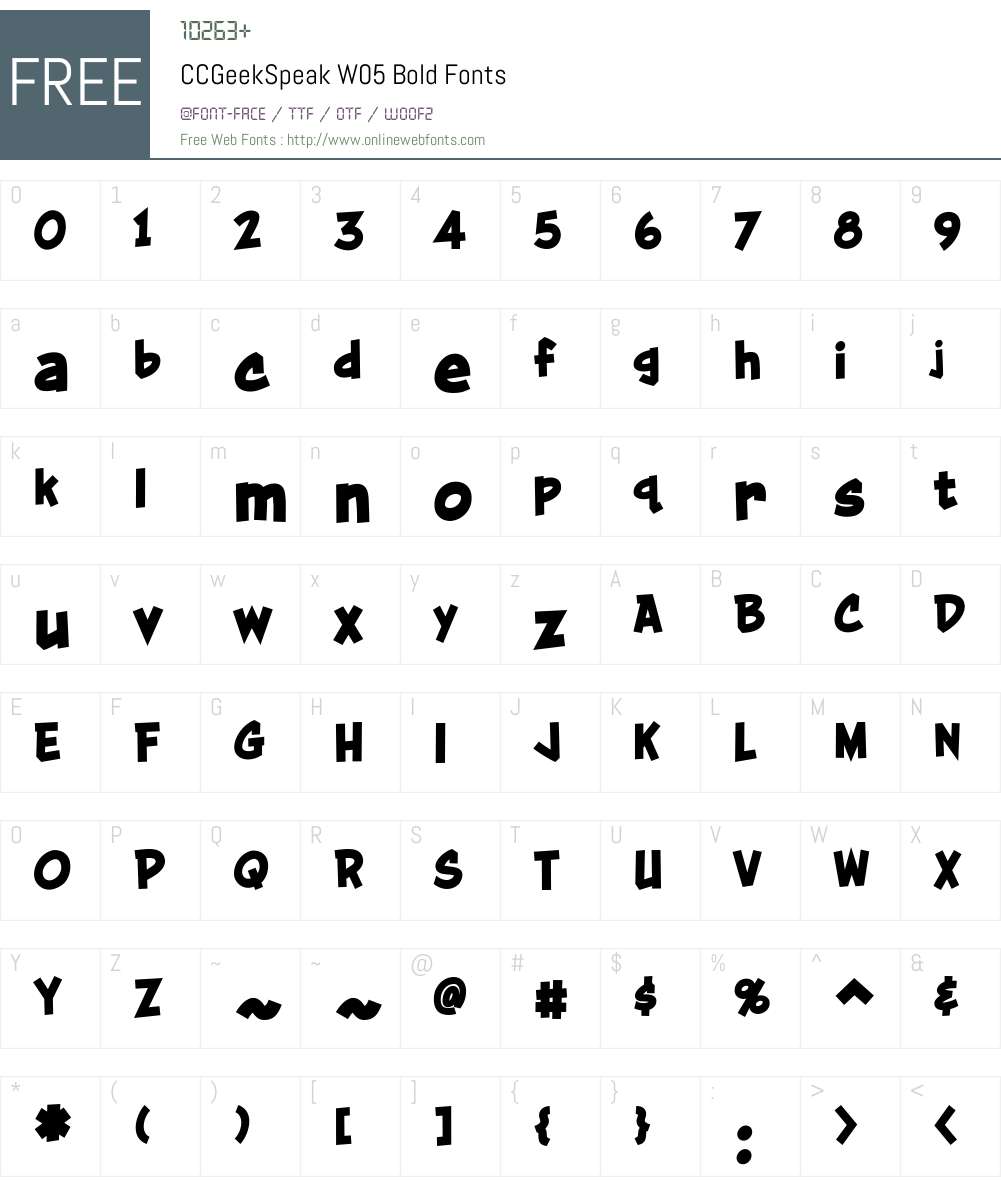 CCGeekSpeakW05-Bold Font Screenshots
