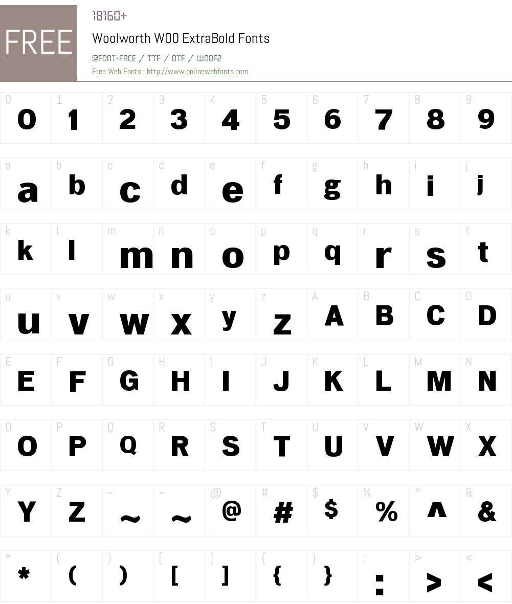 WoolworthW00-ExtraBold Font Screenshots