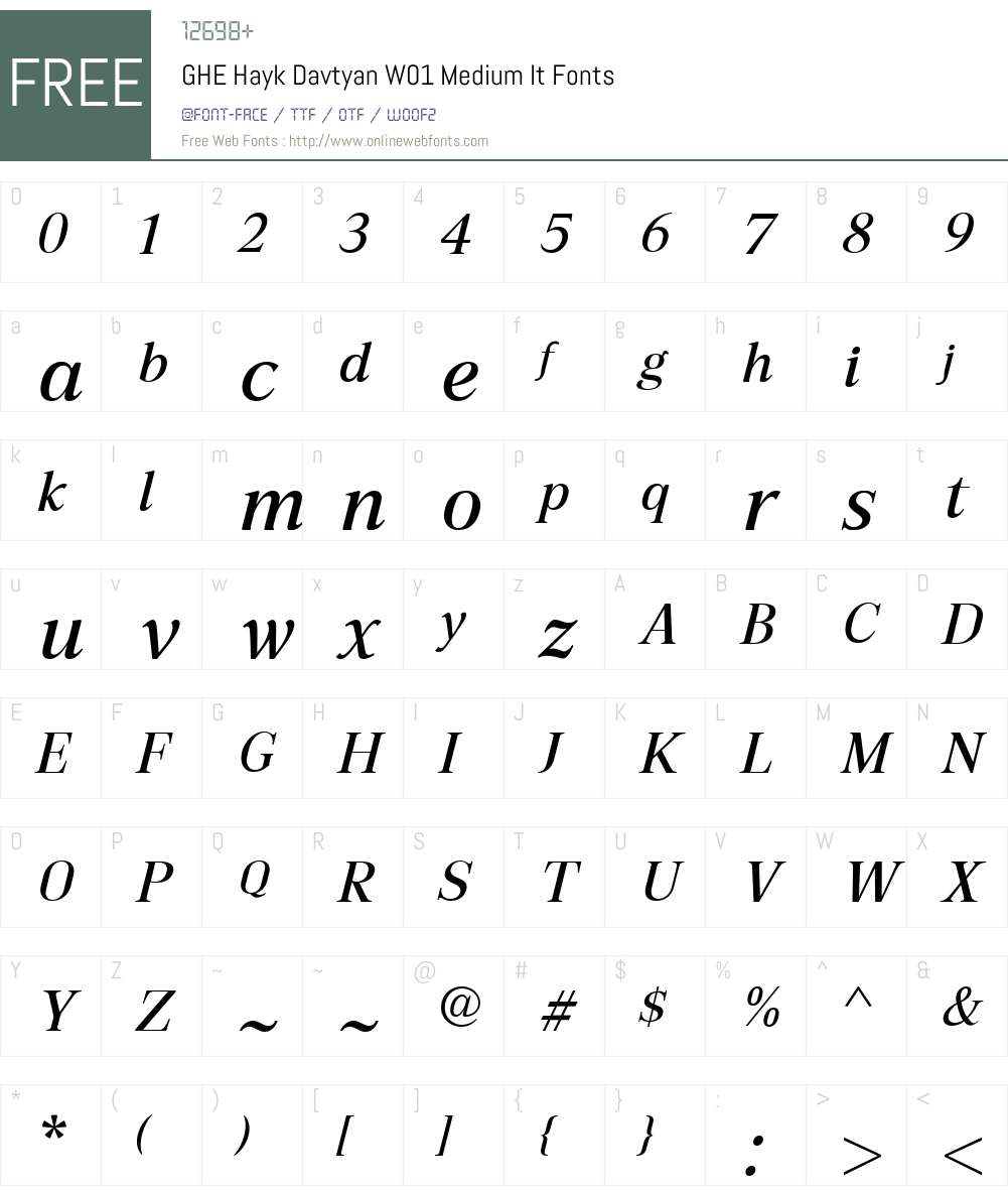 GHEHaykDavtyanW01-MediumIt Font Screenshots