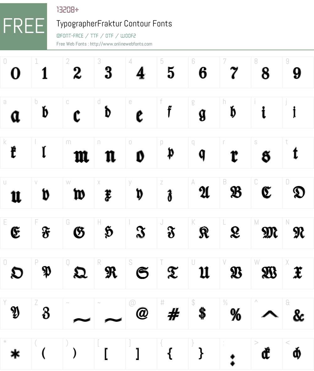 TypographerFraktur Contour Font Screenshots