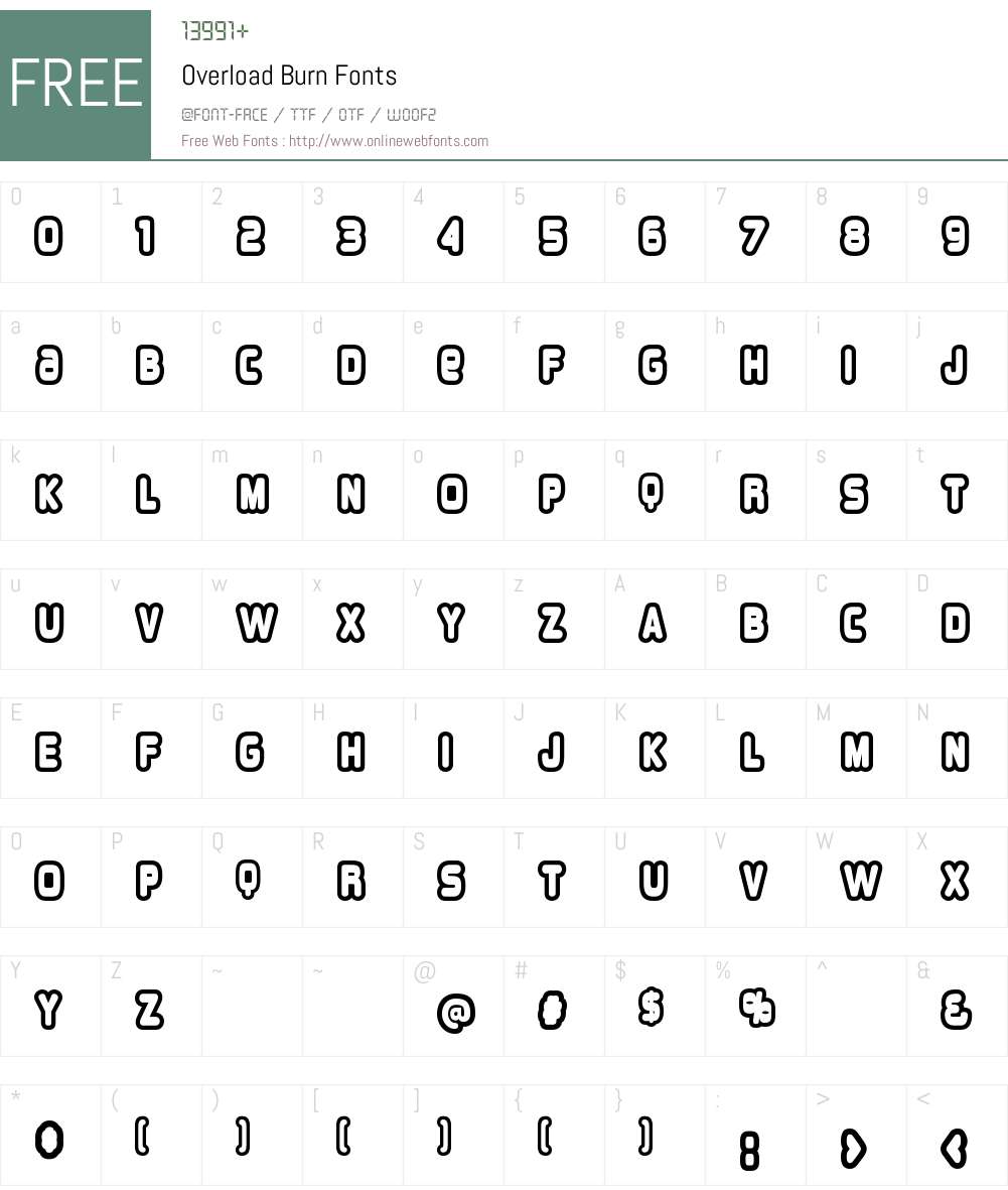 Overload Burn Font Screenshots