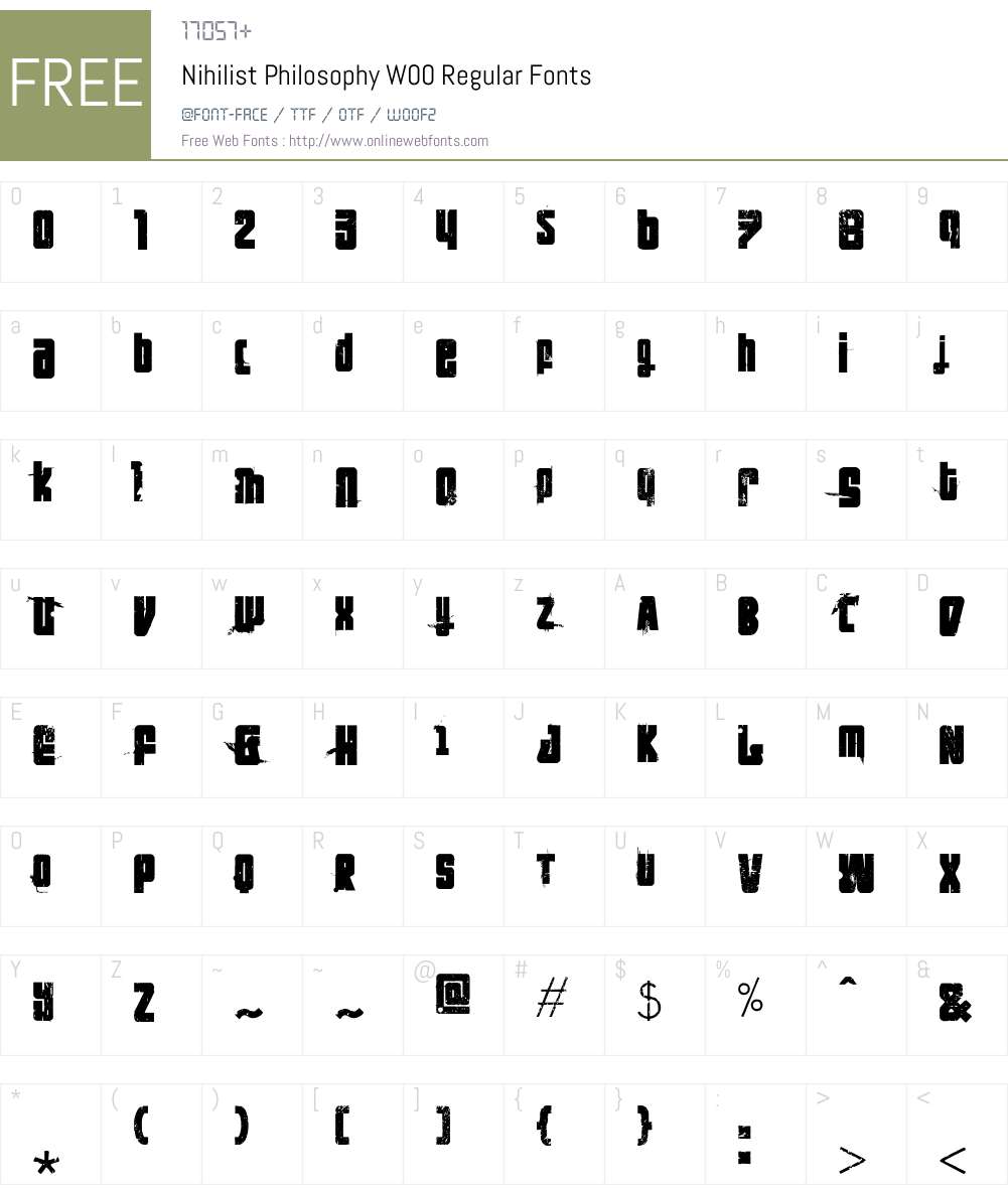 NihilistPhilosophyW00-Rg Font Screenshots