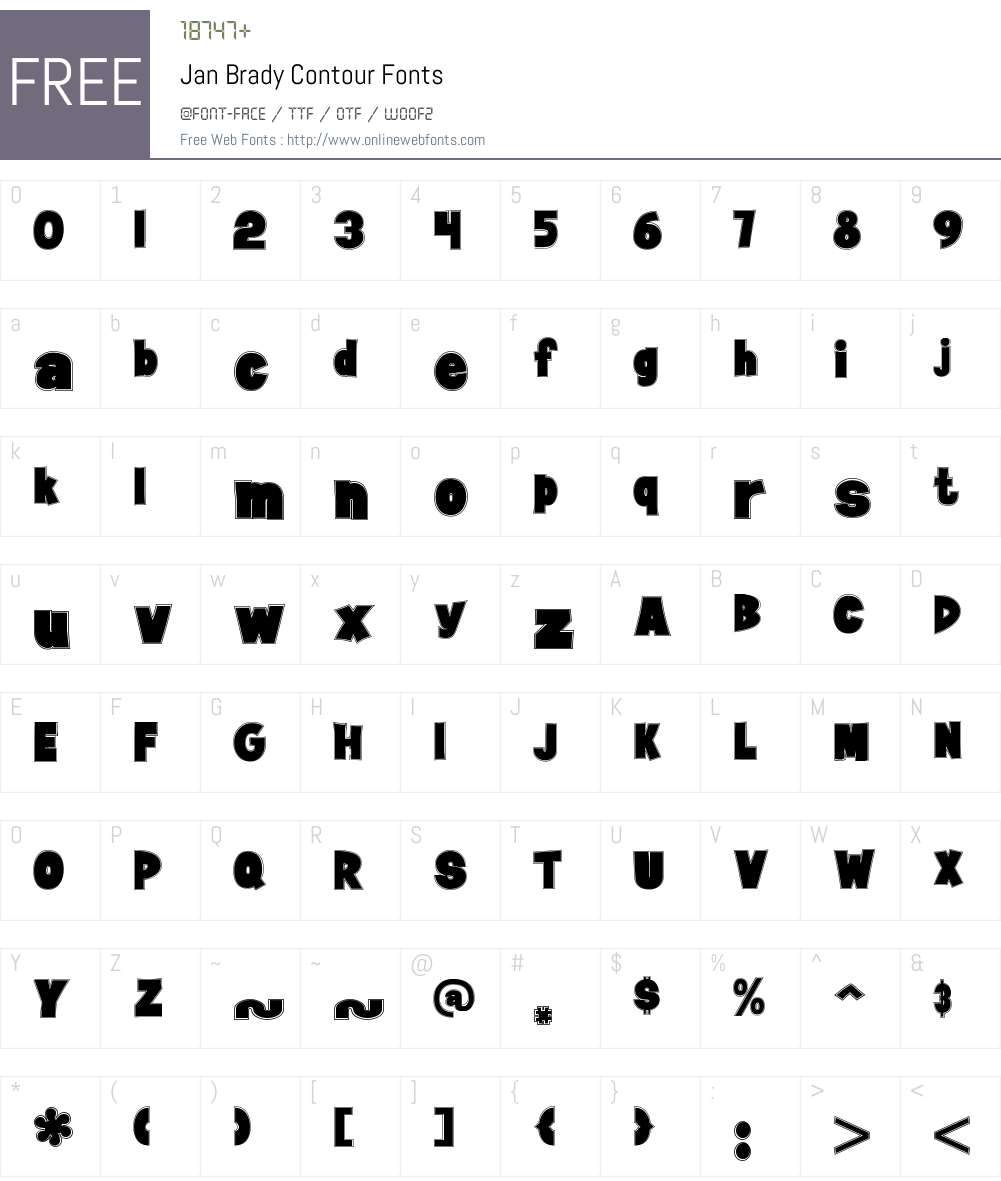 Jan Brady Font Screenshots