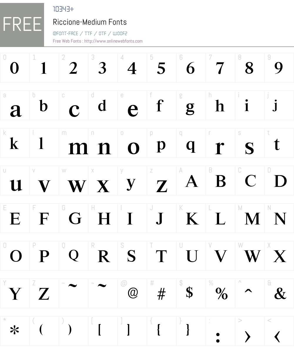 Riccione-Medium Font Screenshots