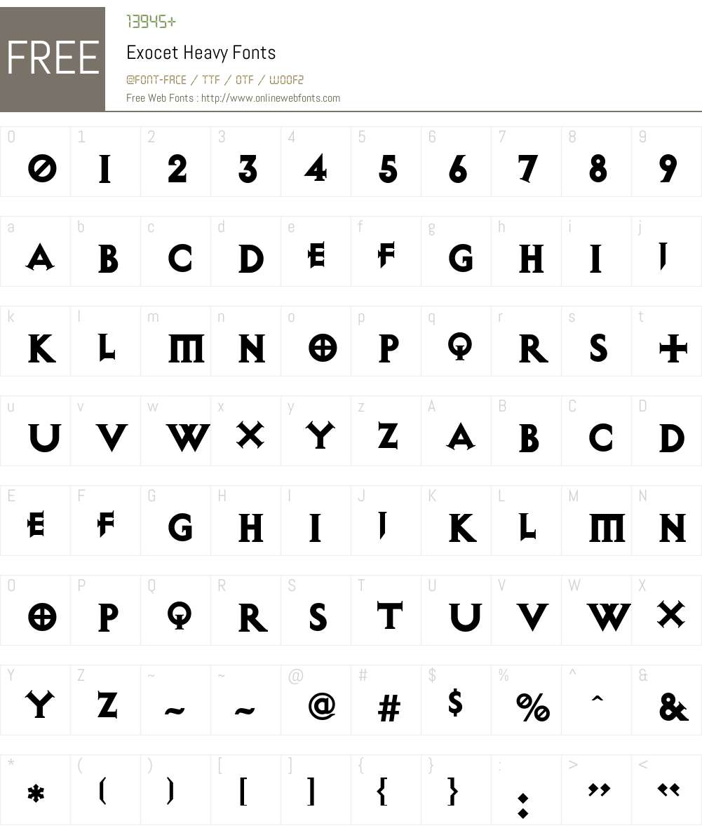 Exocet Font Screenshots