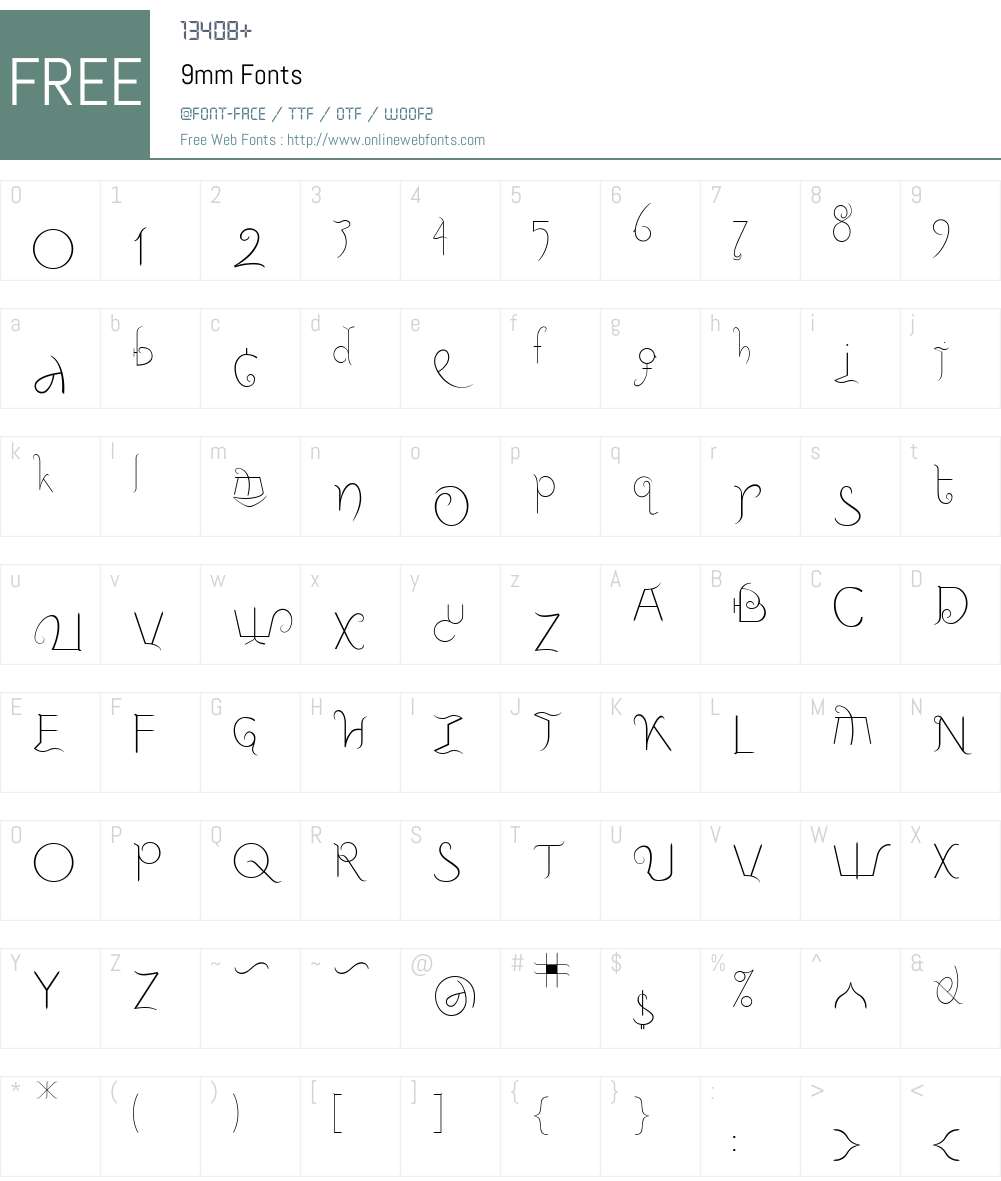 9mm Font Screenshots