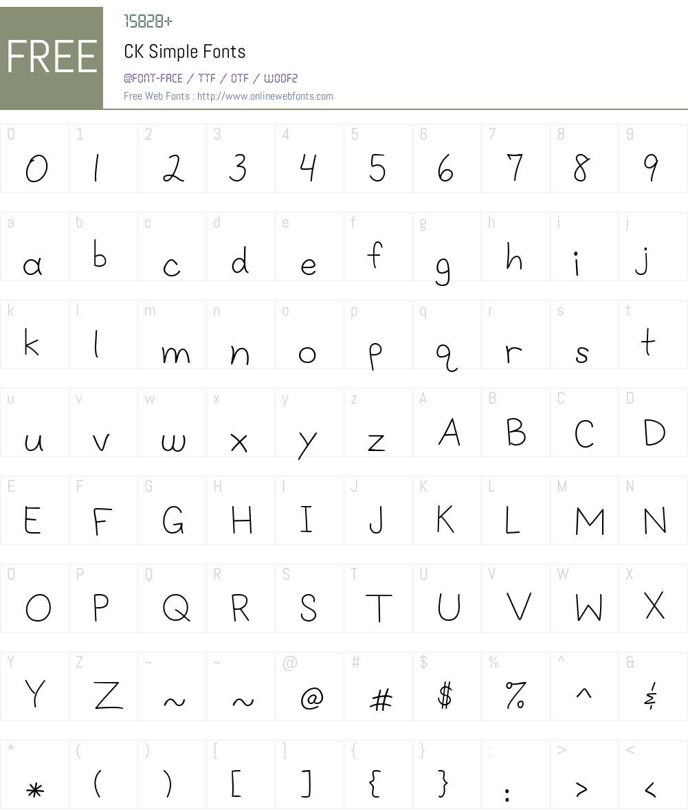 CK Simple Font Screenshots