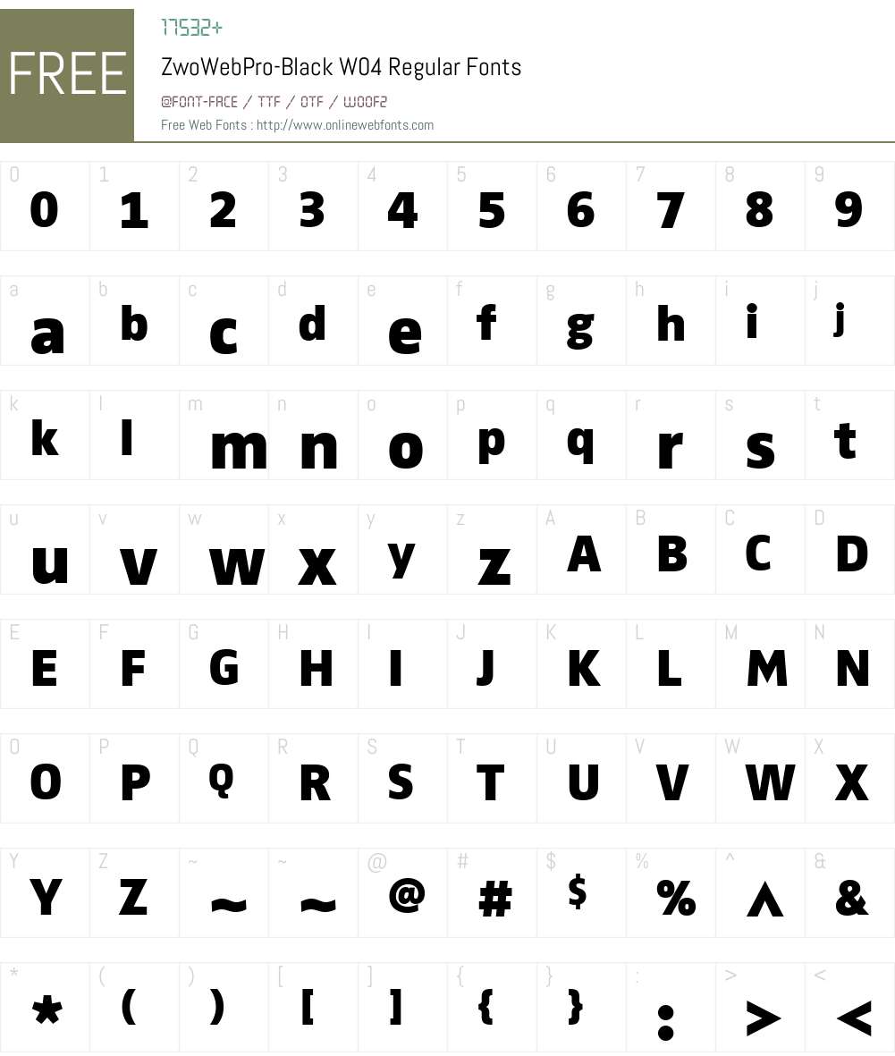 FF Zwo Font Screenshots
