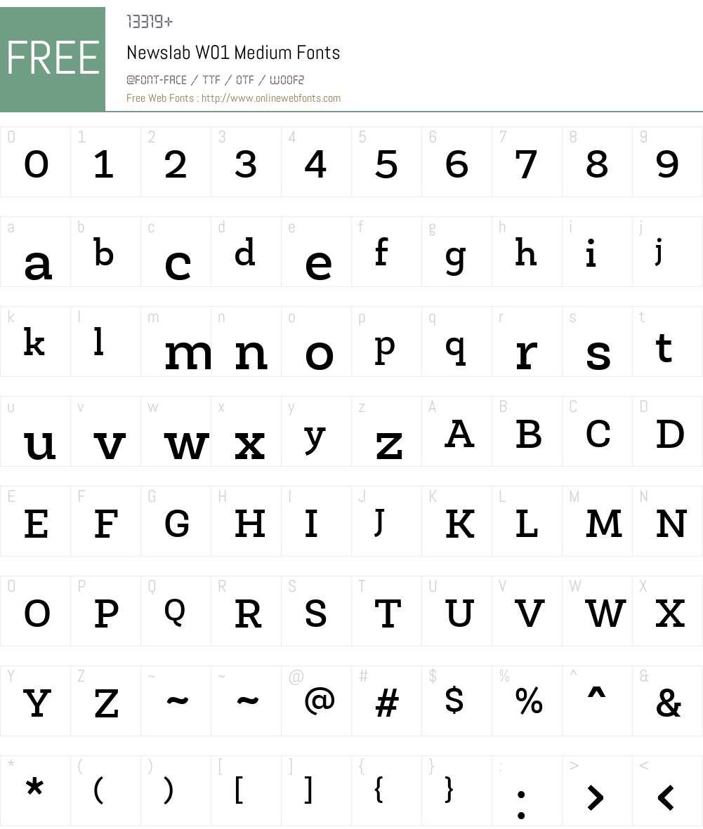 NewslabW01-Medium Font Screenshots