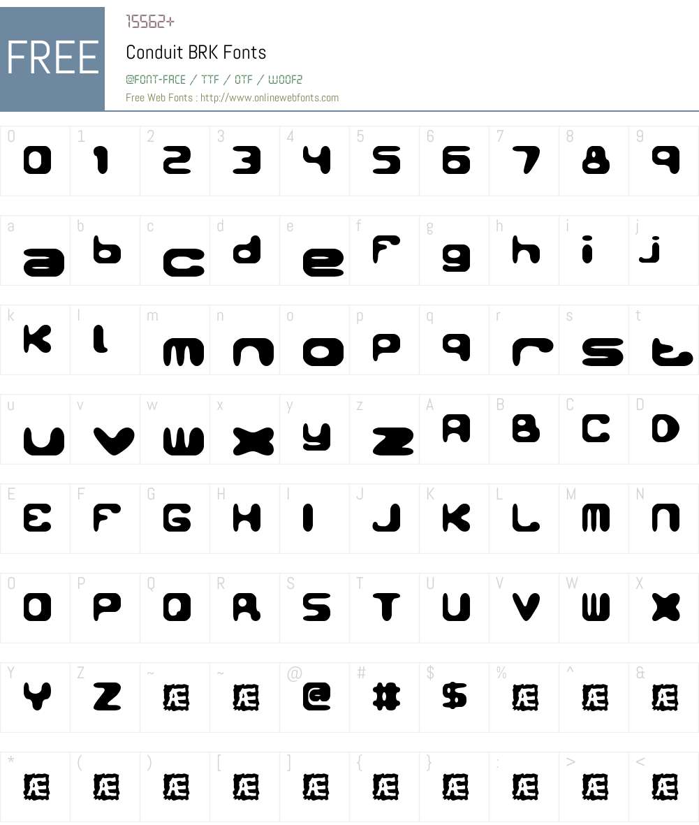 Conduit BRK Font Screenshots