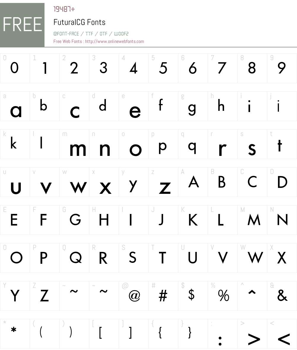 FuturaICG Font Screenshots