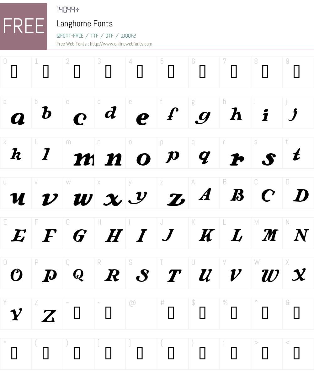 Langhorne Font Screenshots