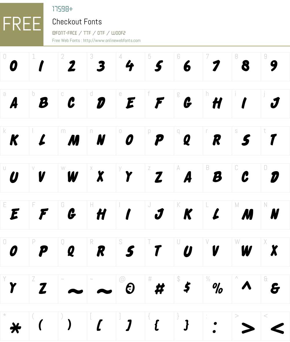 Checkout Font Screenshots