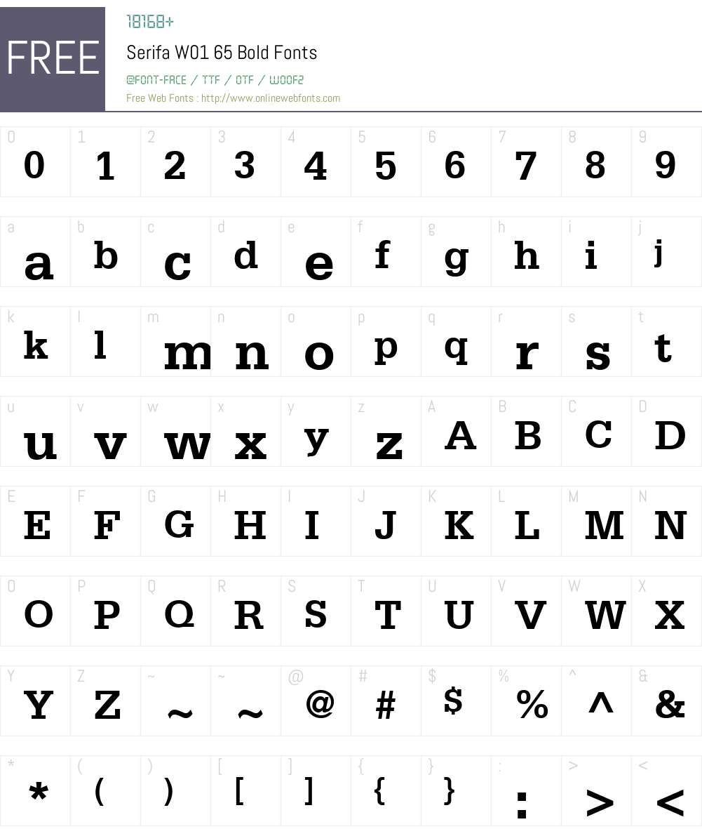 SerifaW01-65Bold Font Screenshots