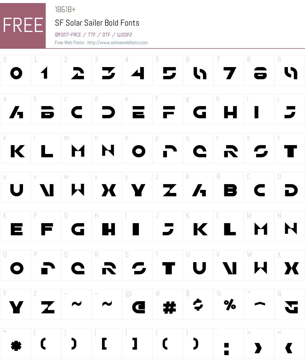 SF Solar Sailer Font Screenshots