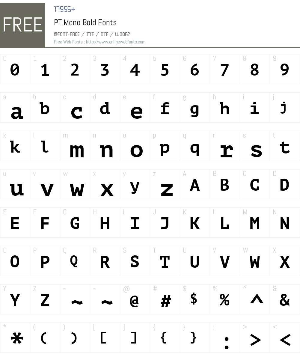PT Mono Font Screenshots