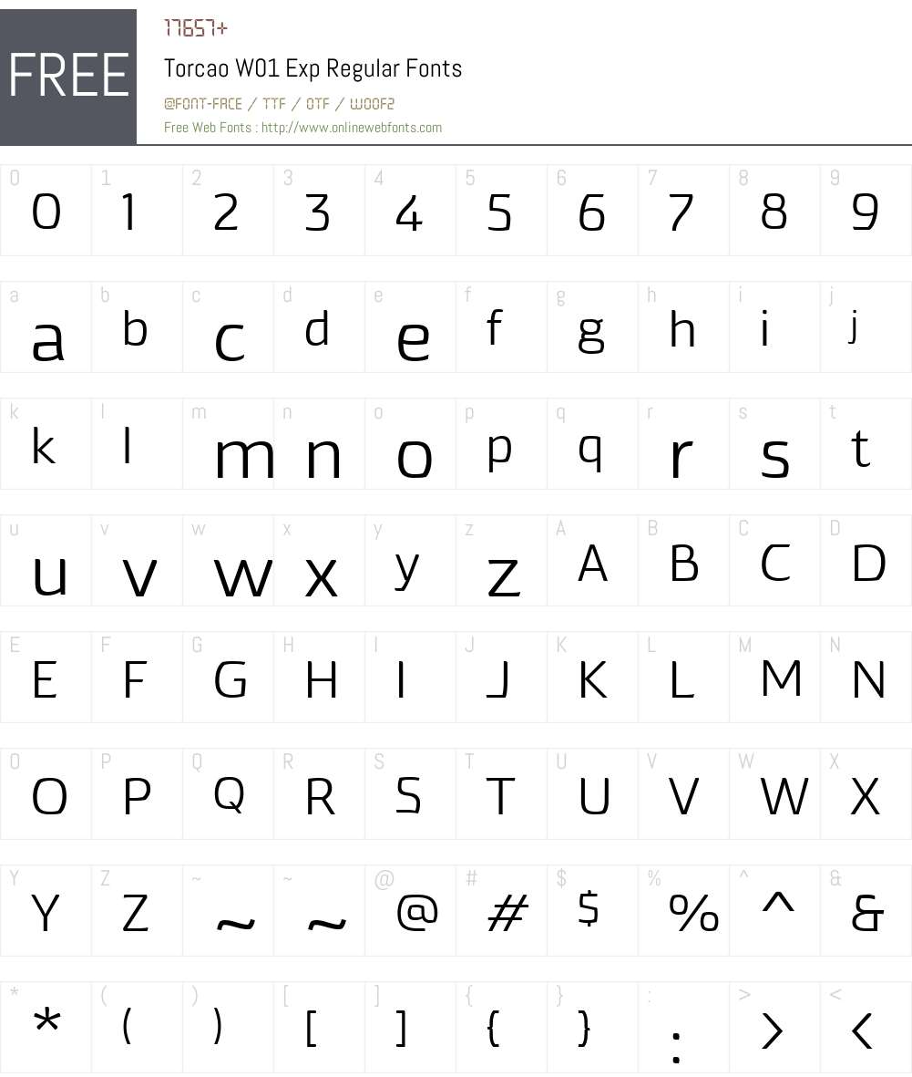 TorcaoW01-ExpRegular Font Screenshots