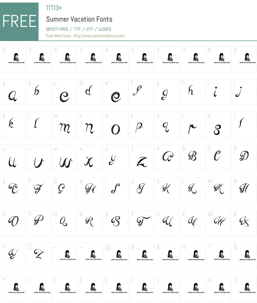 Summer Vacation Font Screenshots