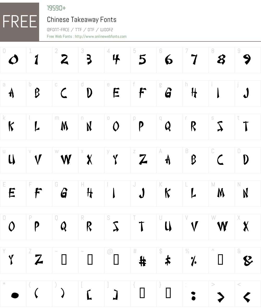 Chinese Takeaway Font Screenshots