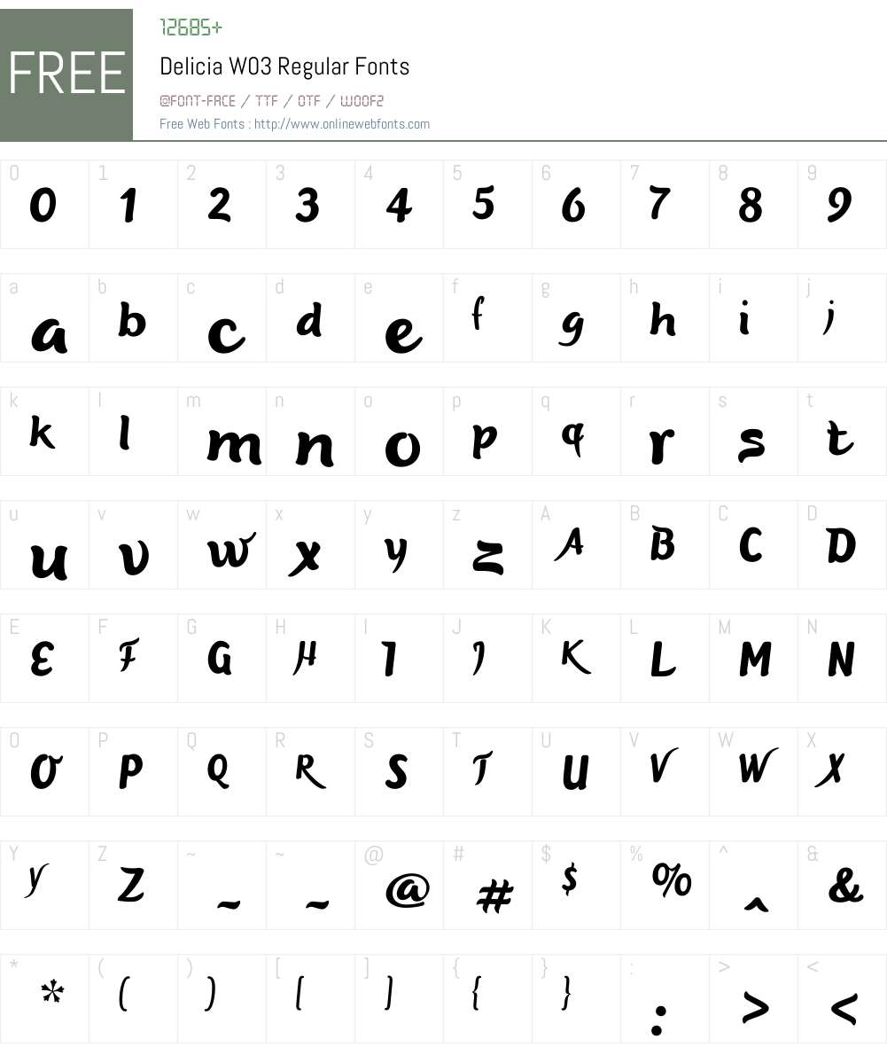 Delicia Font Screenshots