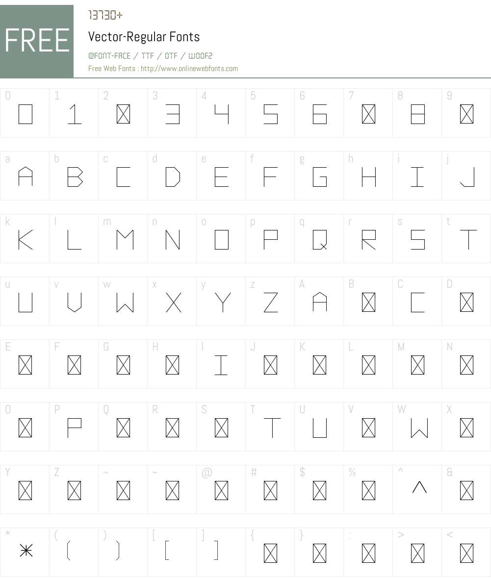 Vector-Regular Font Screenshots
