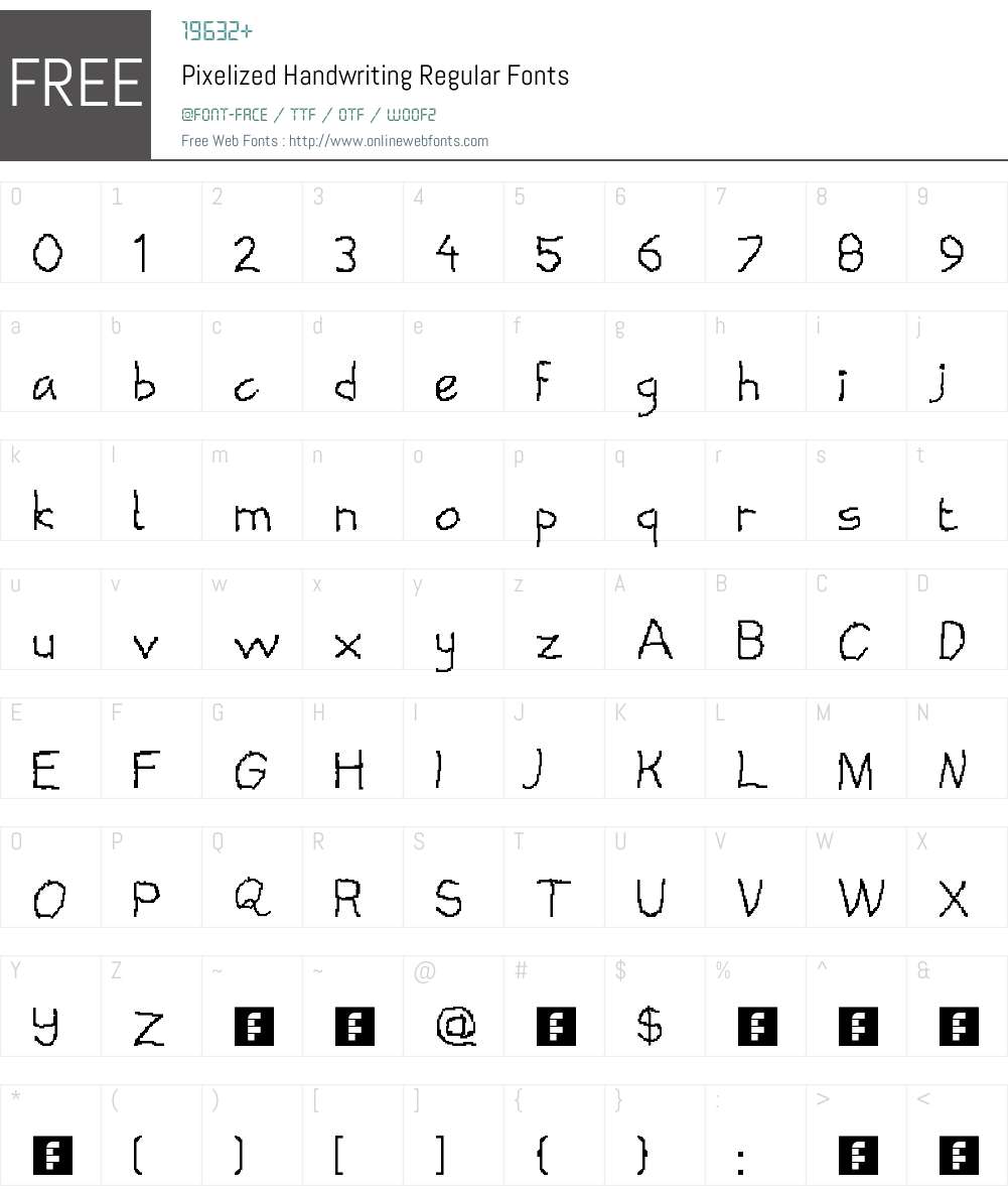 Pixelized Handwriting Font Screenshots