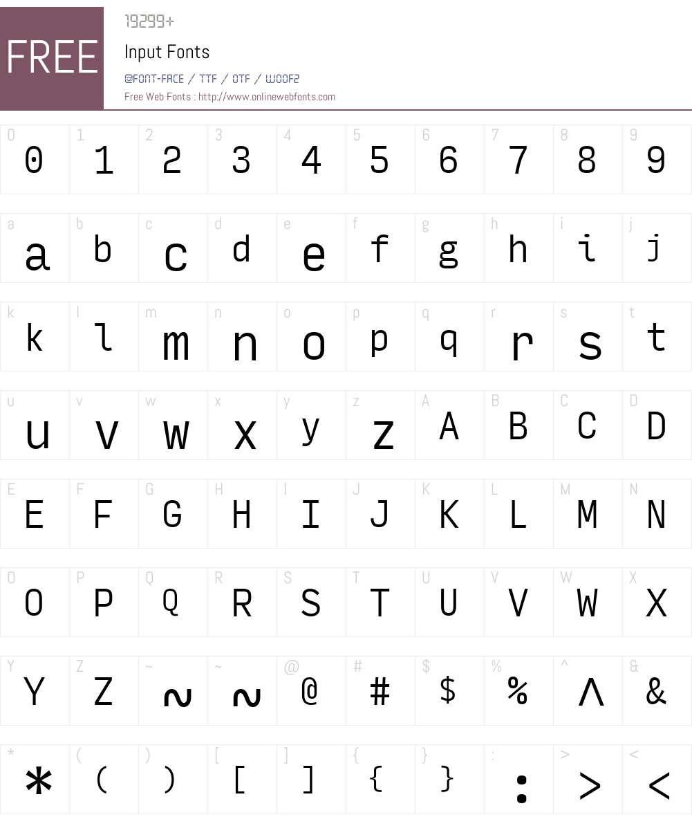 Input Font Screenshots
