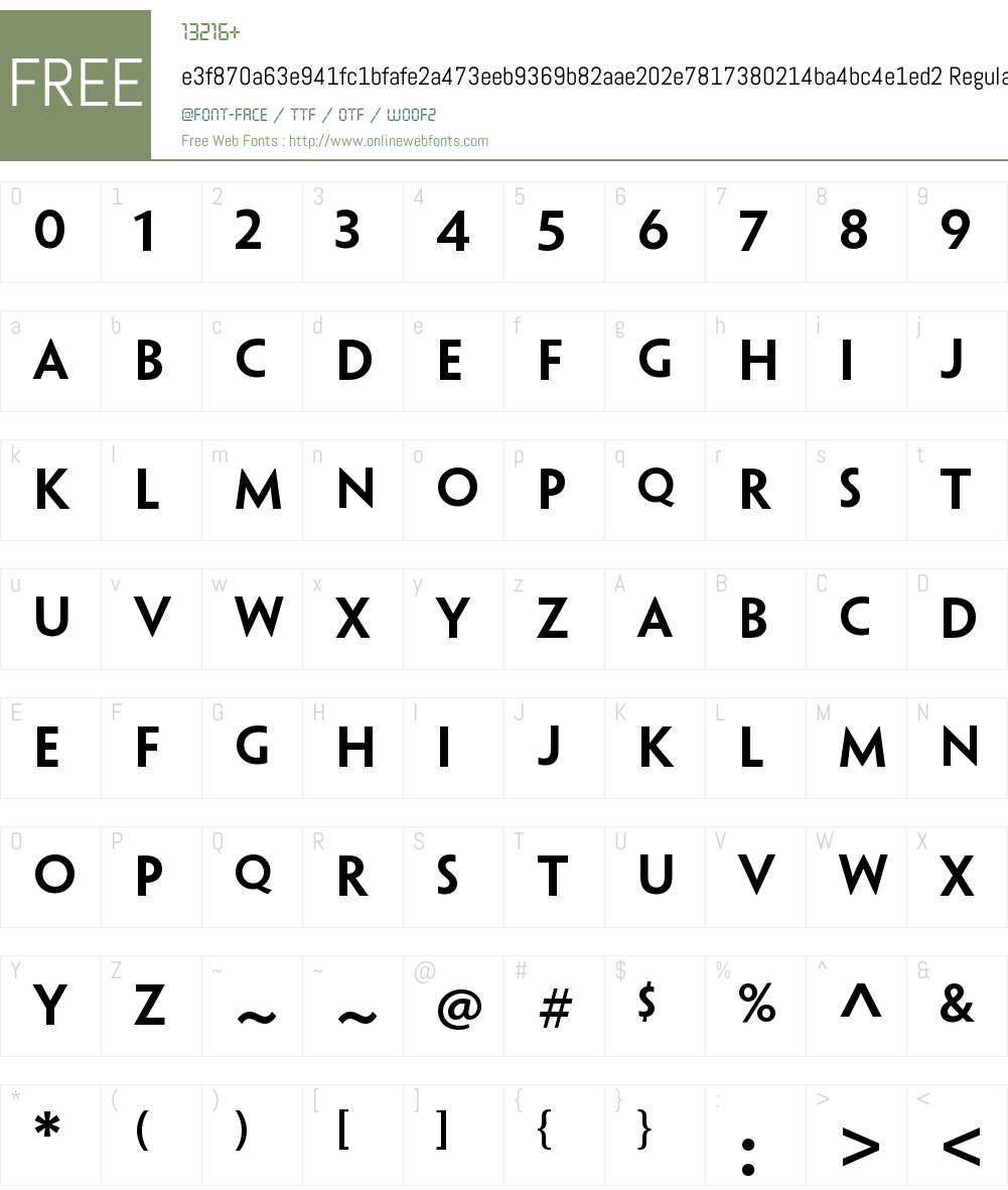 e3f870a63e941fc1bfafe2a473eeb9369b82aae202e7817380214ba4bc4e1ed2 Font Screenshots