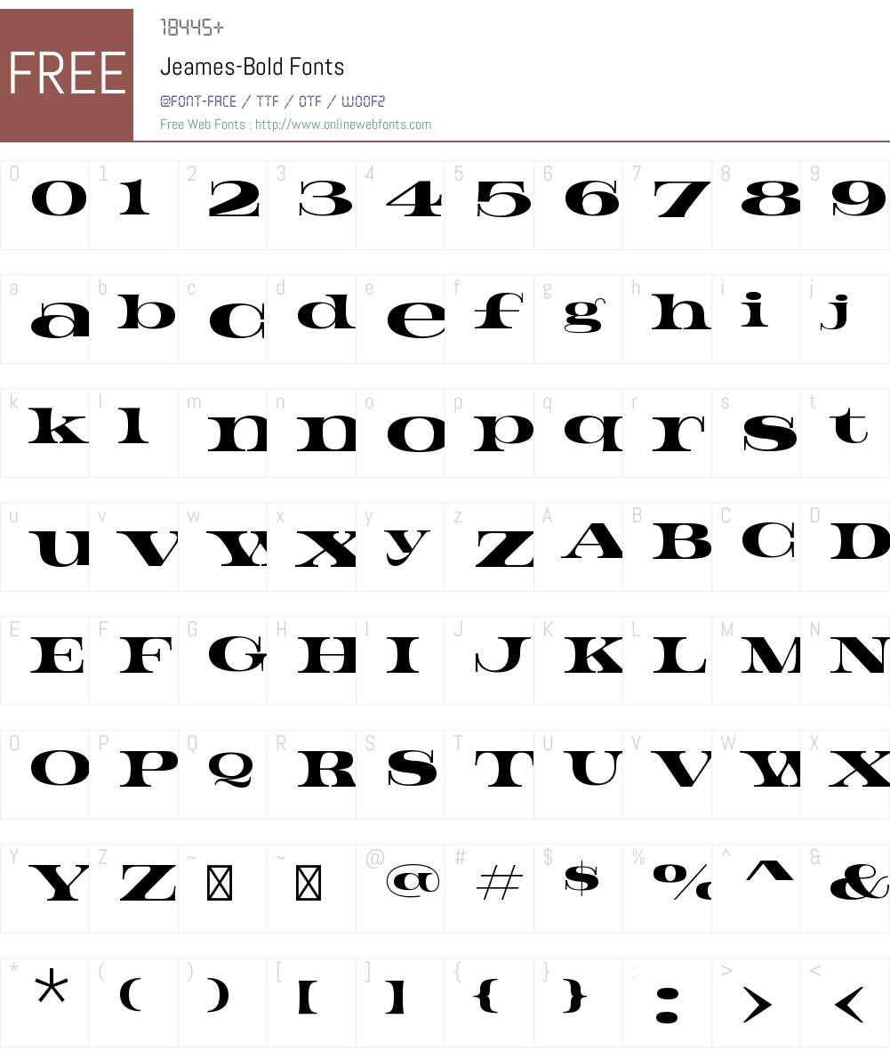 Jeames Font Screenshots