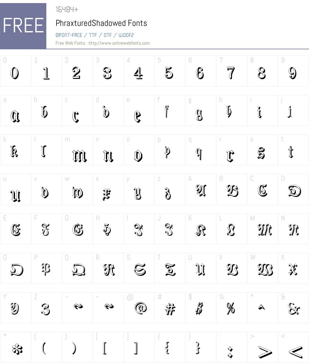 PhraxturedShadowed Font Screenshots