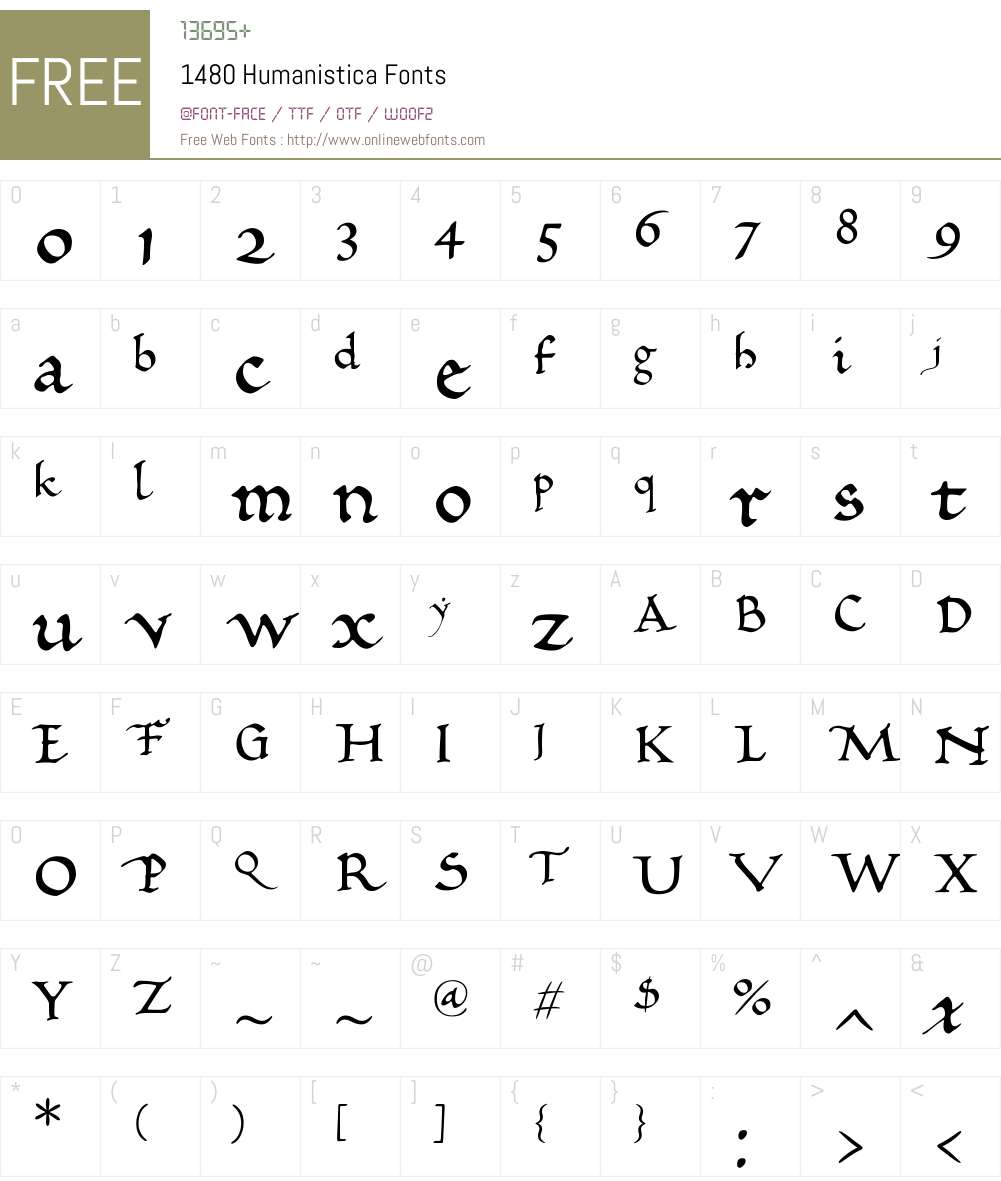 1480 Humanistica Font Screenshots
