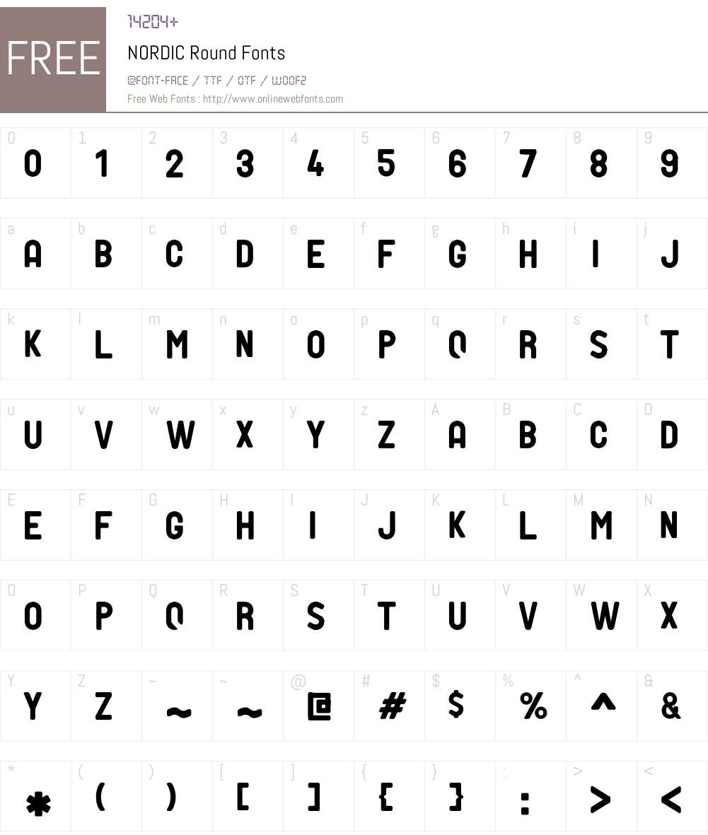PTF NORDIC Font Screenshots