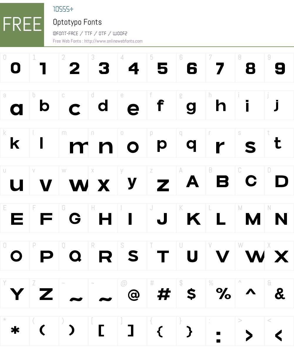 Optotypo Font Screenshots