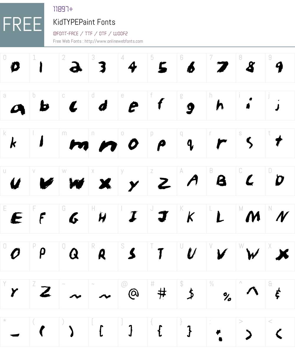 KidTYPEPaint Font Screenshots