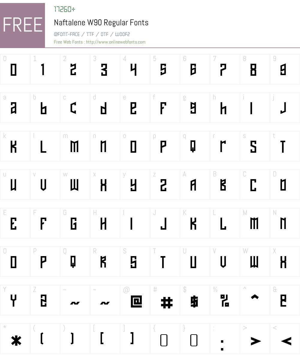 NaftaleneW90-Regular Font Screenshots
