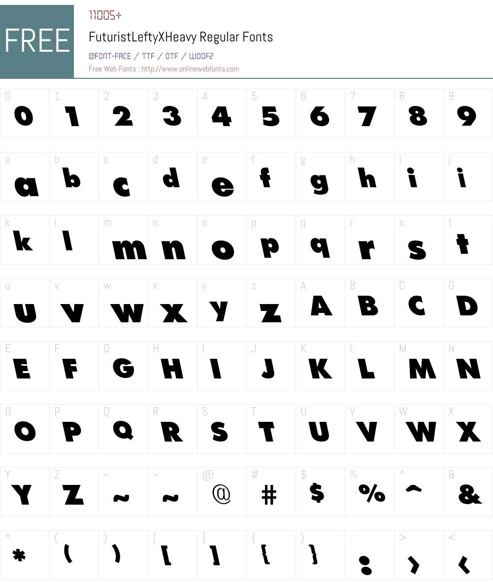 FuturistLeftyXHeavy Font Screenshots