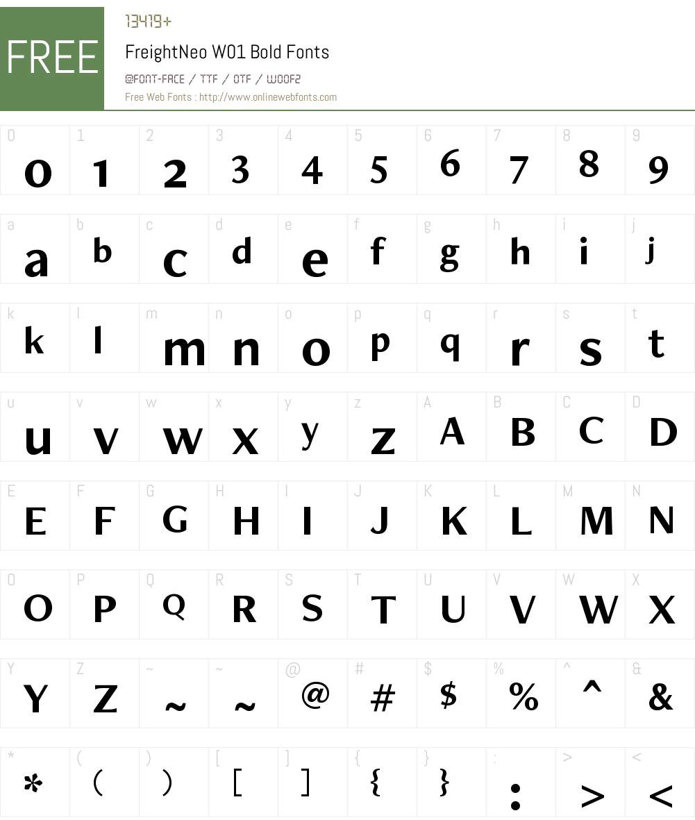FreightNeoW01-Bold Font Screenshots