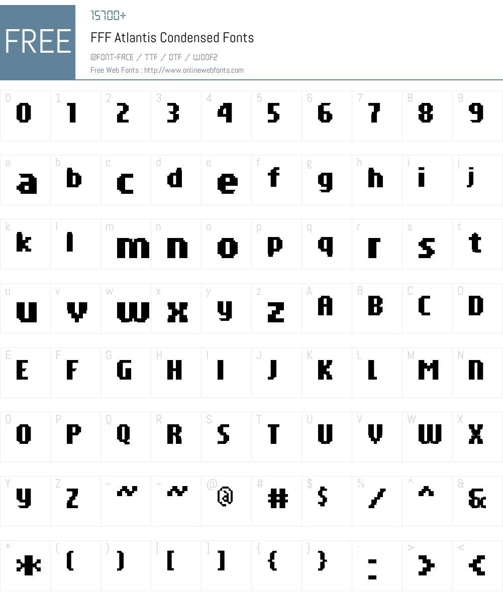 FFF Atlantis Condensed Font Screenshots