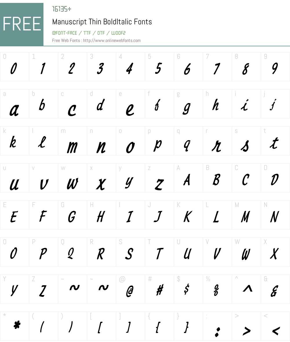 Manuscript Thin Font Screenshots
