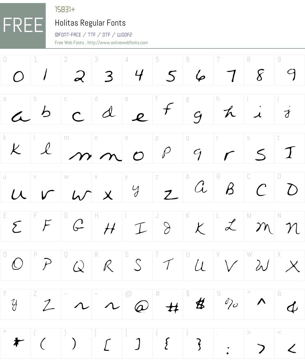 Holitas Font Screenshots