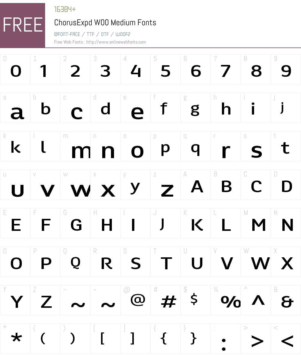 ChorusExpdW00-Medium Font Screenshots