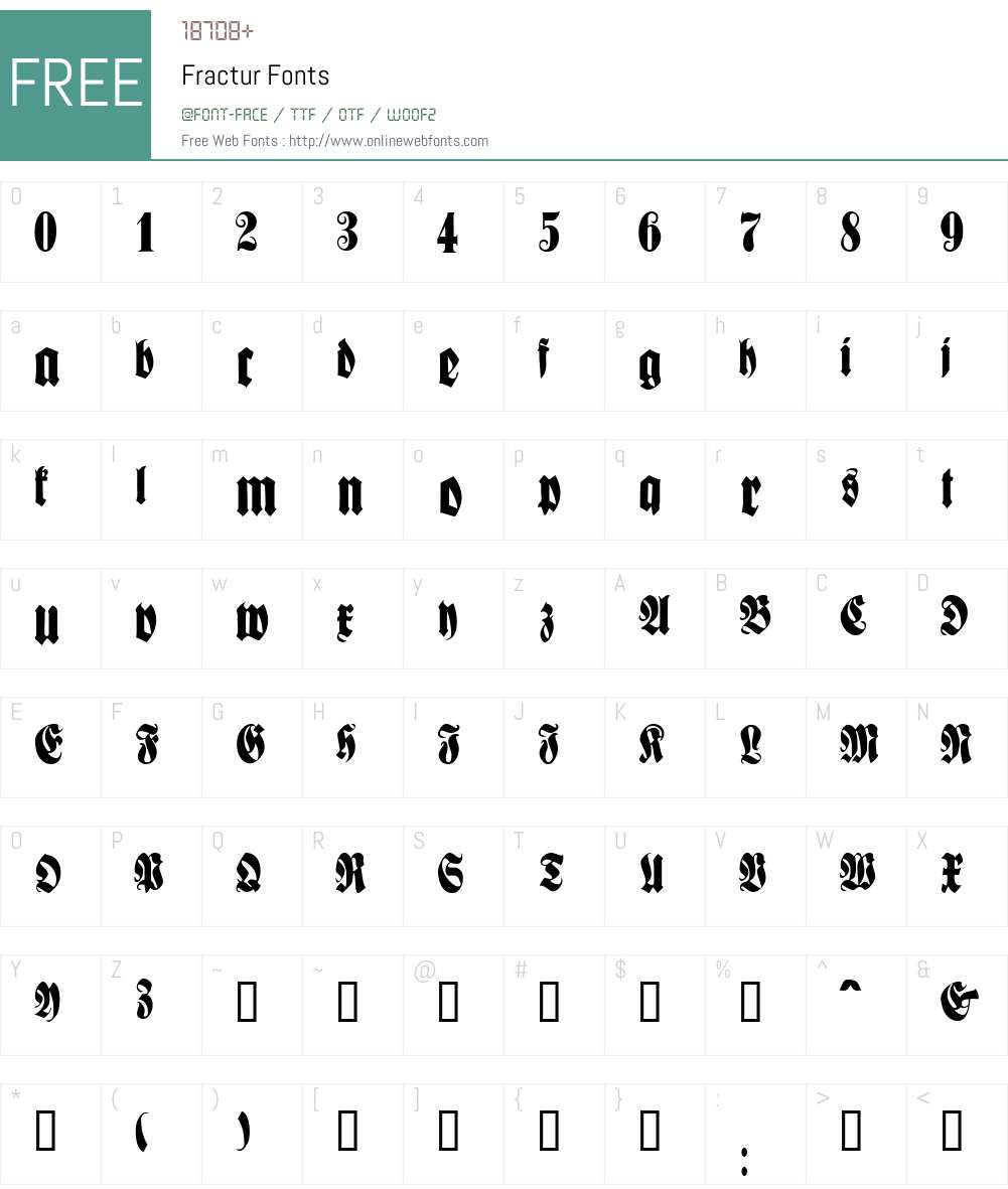 Fractur Font Screenshots